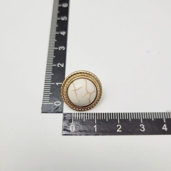 Brand New Saint Helens Gold With White Stone Earrings - Picture 5 of 5